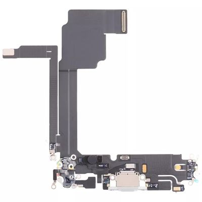 LeHang USB Charging Port Connector Board Flex Cable Replacement Compatible with iPhone 15 Pro Max (White)