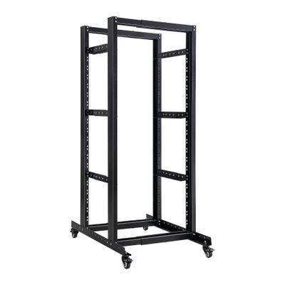 27U Open Frame Server Rack, Adjustable Depth, Free Standing Or Wall Mount Network Server Rack, 4 Post AV Rack with Casters, Holds All Your Networking IT Equipment AV Gear Router Modem