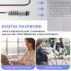 Pasuihcay 4 Digital Universal Lock USB Laptop Security Cable Lock for Computer, Silver view 2