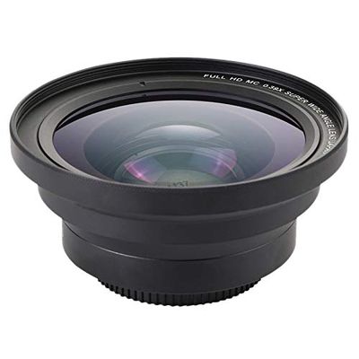 Pasuihcay Professional 37mm Macro+72mm Wide Angle Lens 0.39X Full HD for 4K Camcorder, black