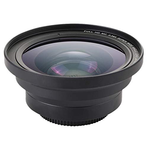 Pasuihcay Professional 37mm Macro+72mm Wide Angle Lens 0.39X Full HD for 4K Camcorder, black