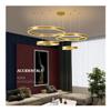 DXYC LED Chandelier Adjustable Brushed Gold 3 Rings Ceiling Light with Modern Design for Living Room Dining Room Bedroom Kitchen Foyer Office Hotel(40+60+80+100cm) view 3