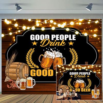 20x10ft Cheers and Beers Party Decorations Backdrop Retro Rustic Wooden 30th 40th 50th Men Happy Birthday Theme Party Photography Banner Background Cake Table Supplies Photo Booth Props
