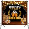 20x10ft Cheers and Beers Party Decorations Backdrop Retro Rustic Wooden 30th 40th 50th Men Happy Birthday Theme Party Photography Banner Background Cake Table Supplies Photo Booth Props view 3