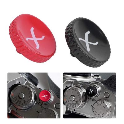 Camera Shutter Buttons, Black Red Paint Spraying Treatment Release Buttons, Shutter Release Buttons with Rubber Ring for Fuji X Series