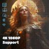 4K Mini Projector with and Bluetooth, Portable Smart Projector 1080P Support, 180Rotatable Home Movie Projector Android 11 for Phone/TV Stick/Laptop view 3