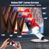 4K Mini Projector with and Bluetooth, Portable Smart Projector 1080P Support, 180Rotatable Home Movie Projector Android 11 for Phone/TV Stick/Laptop view 4