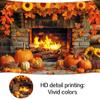 15x10ft Fall Thanksgiving Fireplace Backdrop Autumn Harvest Pumpkin Brick Wall Photography Backdrops Maple Leaf Sunflower Thanksgiving Party Decorations Backdrop Photo Props Supplies view 4