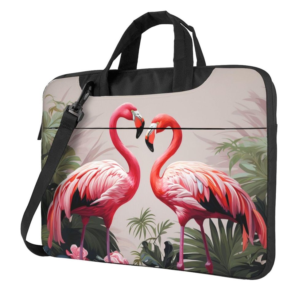 15.6 inch Laptop Tote Bag Men Women Pink Flamingo Birds Shoulder Laptop Sleeve Briefcase Messenger Computer Bag