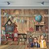 10x10ft Vintage Wooden House Welcome Back to School Backdrop Kindergarten Classroom Backdrop Welcome Kids Kindergarten Classroom First Day of School Homecoming Children Photo Wallpaper view 1
