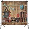 10x10ft Vintage Wooden House Welcome Back to School Backdrop Kindergarten Classroom Backdrop Welcome Kids Kindergarten Classroom First Day of School Homecoming Children Photo Wallpaper view 3