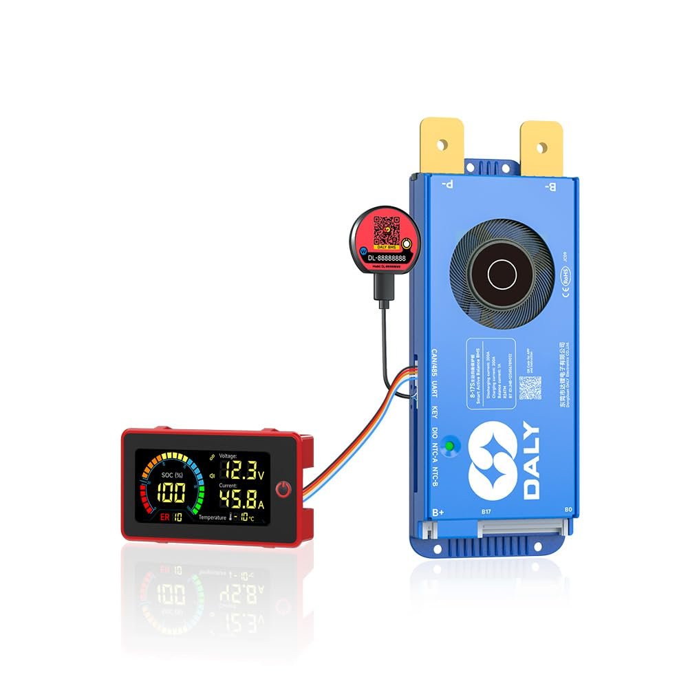 100BALANCE 200A 8-17S CAN Version SmartActive Balance BMS & WiFi Module & 3.0inch LCD Display Set