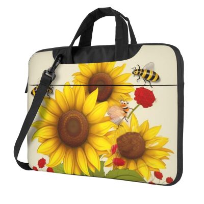 13 inch Laptop Tote Bag Men Women Bees Sunflowers Daisy Rose Flowers Shoulder Laptop Sleeve Briefcase Messenger Computer Bag