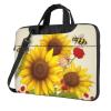 13 inch Laptop Tote Bag Men Women Bees Sunflowers Daisy Rose Flowers Shoulder Laptop Sleeve Briefcase Messenger Computer Bag view 1