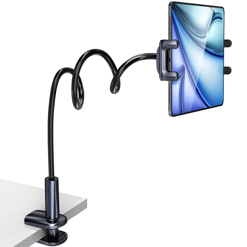 Uniwit Gooseneck Tablet Stand, iPad Holder Mount,Flexible Arm Clamp for Bed,Table,Desk,Compatible with iPad Pro Air Mini,Samsung Tablet,Kindle Fire,iPhone,Cellphone,for 4.7-12.9" Devices.