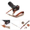 Camera Strap, PU Leather Adjustable Shoulder Neck Strap Belt, Universal Anti-Slip Camera Strap Length Fit for SLR Cameras (Brown) view 4