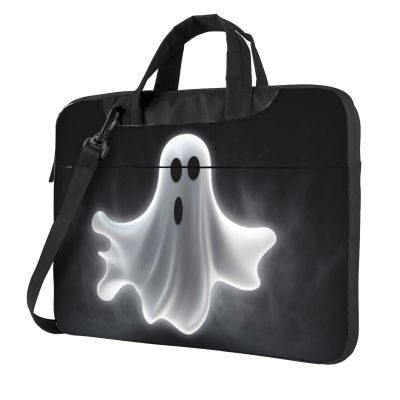 14 inch Laptop Tote Bag Men Women Black and Halloween Ghost Shoulder Laptop Sleeve Briefcase Messenger Computer Bag