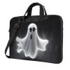 14 inch Laptop Tote Bag Men Women Black and Halloween Ghost Shoulder Laptop Sleeve Briefcase Messenger Computer Bag view 1