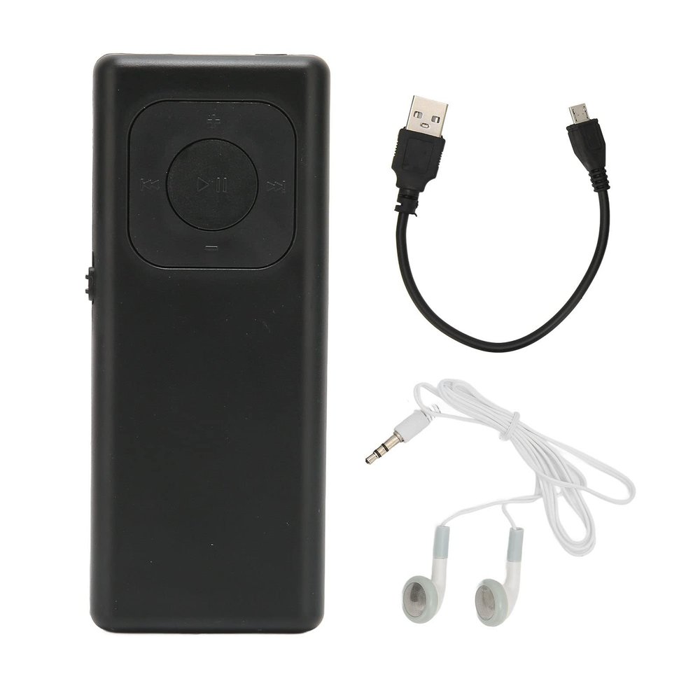 MUNEFE Portable MP3 Player, Portable Mini Music Player, Diital Music Player for Study Work Relaxation (Black)