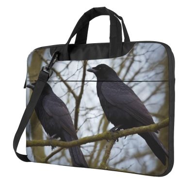 15.6 inch Laptop Tote Bag Men Women Black Crow Birds Shoulder Laptop Sleeve Briefcase Messenger Computer Bag