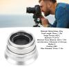 25mm F1.8 APS C Large Aperture Lens,Mark II Manual Focus Lens Compatible with M Mount Cameras M3 M5 M6 M10 M100 M50 M200,Silver view 3