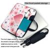 14 inch Laptop Tote Bag Men Women pink flower and hearts Shoulder Laptop Sleeve Briefcase Messenger Computer Bag view 3