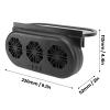 Depisuta Car Solar Exhaust Fan, 5000RPM Strong Wind Cooling Air Circulation Vent Fan with USB Interface, Solar Power Supply, Energy Saving for Car, Office, Home Use (Black) view 2