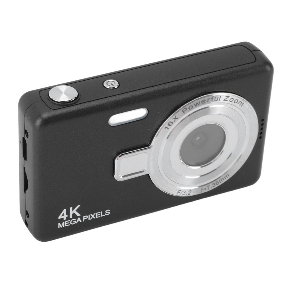 1080P Digital Camera for Vlogging, 16X Zoom 12MP Video Camera, 2.4in TFT Screen Selfie Digital Camera Built in Fill Light for Kids Boys Girls Students (Black)