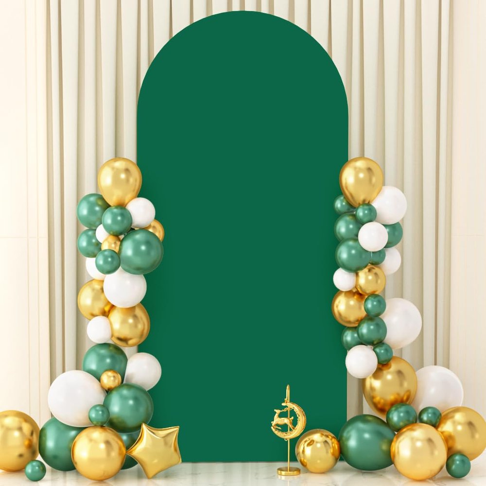 PATYDEST Spandex Arch Cover 7.2FT Arch Backdrop Stand Cover Emerald Green Backdrop Covers for Arched Stand Chiara Wedding Arches Covers Stretchy Backdrops for Birthday Party Baby Shower Banquet Decor