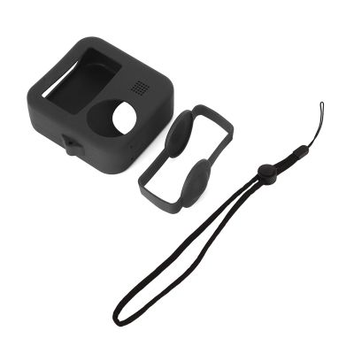 Camera Silicone Cover, Soft Silicone Lens Cover Housing, PU454B Protective Cover Case with Lanyard Fit for Camera Body