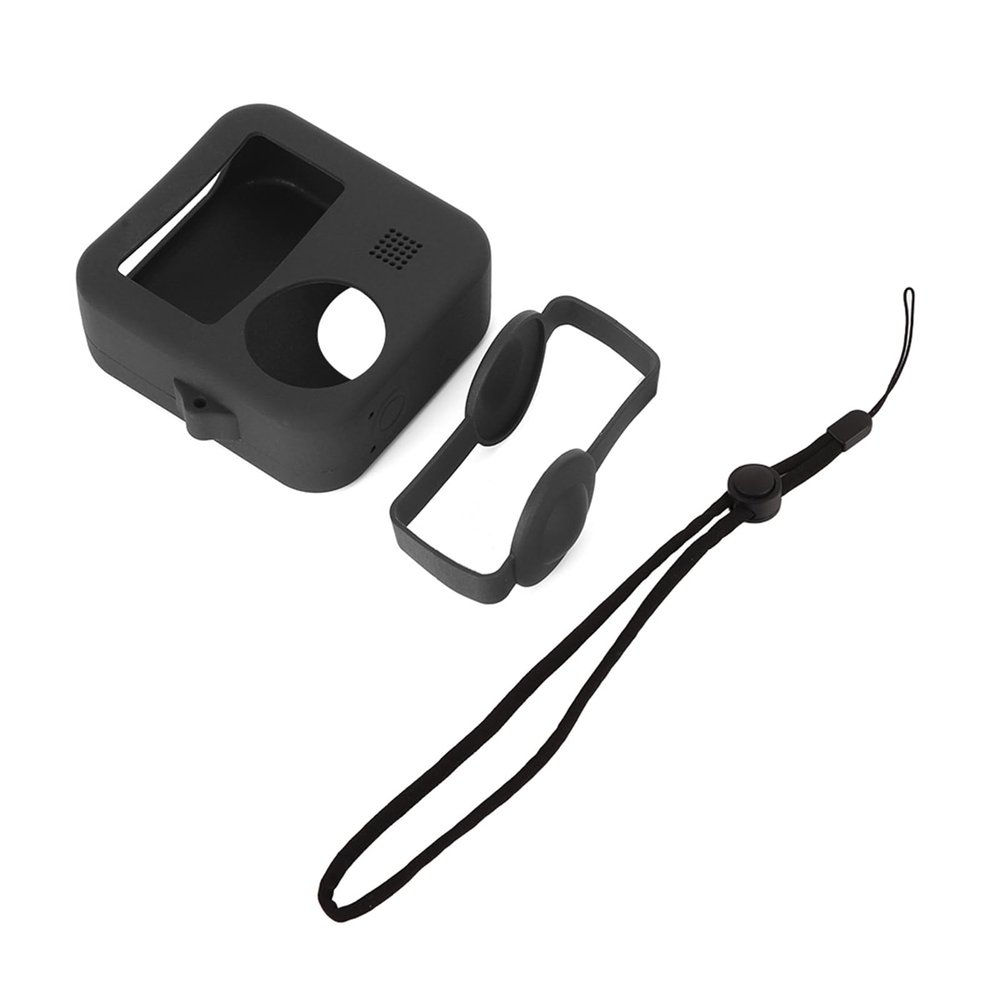 Camera Silicone Cover, Soft Silicone Lens Cover Housing, PU454B Protective Cover Case with Lanyard Fit for Camera Body