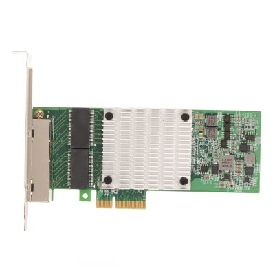 4 Port Gigabit Network Card with Large Heat Sink, Gold Pins, RJ45 Interface for Desktop Computers, PCIEx4 Card, Low, Server