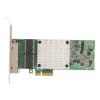 4 Port Gigabit Network Card with Large Heat Sink, Gold Pins, RJ45 Interface for Desktop Computers, PCIEx4 Card, Low, Server view 1