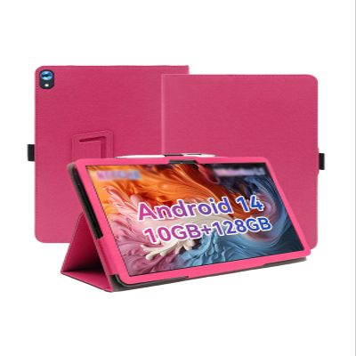 Case for Jeazans OC101 Android Tablet 10.1 inchPremium Leather Business Folio Stand Cover with Hand Strap for Tablet,Rose Red.