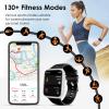 AIYAAIYA Smart Watch for Women, 1.75" AMOLED Fitness Tracker for Android iOS, Answer/Make Call with Heart Rate Sleep Monitor 130+ Sports Mode, IP68 Waterproof Smartwatch (Black Band with Silver Watch) view 3