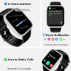 AIYAAIYA Smart Watch for Women, 1.75" AMOLED Fitness Tracker for Android iOS, Answer/Make Call with Heart Rate Sleep Monitor 130+ Sports Mode, IP68 Waterproof Smartwatch (Black Band with Silver Watch) view 4