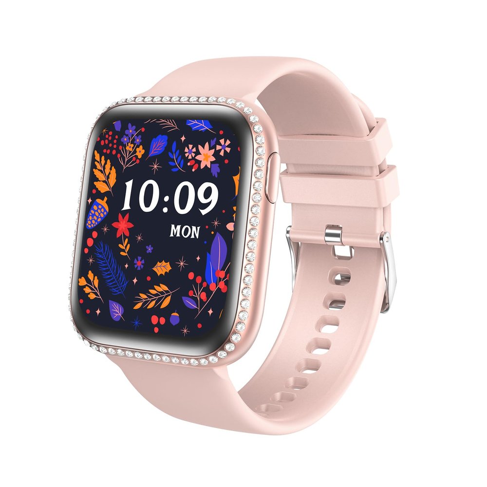 AIYAAIYA Smart Watch for Women, 1.75" AMOLED Fitness Tracker for Android iOS, Answer/Make Call with Heart Rate Sleep Monitor 130+ Sports Mode, IP68 Waterproof Smartwatch (Pink Band)