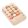 Zerone Retro Numeric Keypad with Round Keycaps, Mini Number Keyboard for Laptop, 18 Keys, USB Receiver for 7, 8, 10, 11, OS X (Milk Tea Color view 3