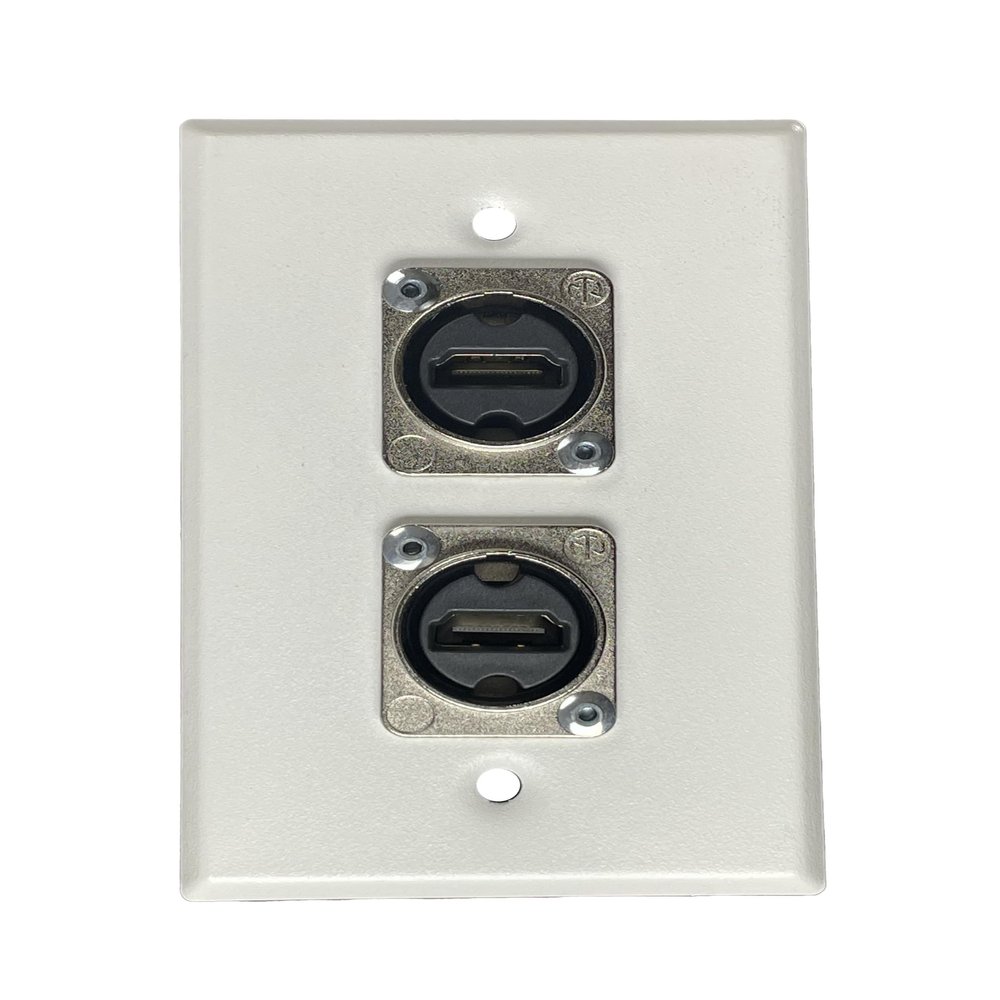 usbargainsound.com PROCRAFT SPL-2NHDMI-WH 1 Gang White Wall Plate Loaded w/ 2) Neutrik HDMI Feed/Pass Thru