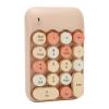 Retro Wireless Numeric Keypad with Round Keycaps, Mini Number Keyboard for Laptop, 18 Keys, USB Receiver for Windows XP, 7, 8, 10, 11, OS X (Milk Tea Color Mixed view 3
