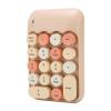Retro Wireless Numeric Keypad with Round Keycaps, Mini Number Keyboard for Laptop, 18 Keys, USB Receiver for Windows XP, 7, 8, 10, 11, OS X (Milk Tea Color Mixed view 4