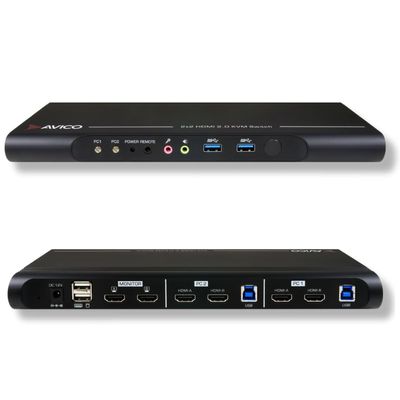 Avico Dual Monitor KVM Switch with USB 3.0 and HDMI Ports | Dual 4k60hz | Seamless Switching
