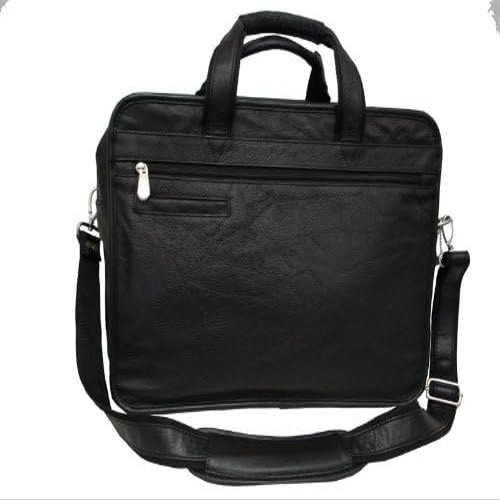212 Main Leather Practical Expandable Computer Case, Black