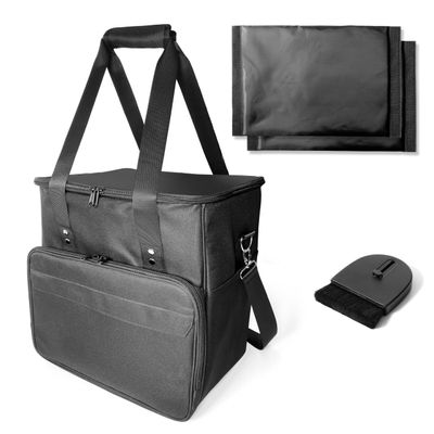 billotodo Vinyl Record Storage Bag with Adjustable Dividers - Water-Resistant LP Carrying Case Holds 60 Records 12" - Padded Travel Organizer for DJs & Collectors