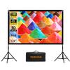 Projector and Screen Outdoor Combo, Towond 120 inch Projection Screen with Stand Wrinkle-Free Foldable with Carry Bag, Mini Projector with Android TV 11.0 1080P Movie Projector with WiFi and Bluetooth view 2