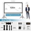 Projector and Screen Outdoor Combo, Towond 120 inch Projection Screen with Stand Wrinkle-Free Foldable with Carry Bag, Mini Projector with Android TV 11.0 1080P Movie Projector with WiFi and Bluetooth view 3
