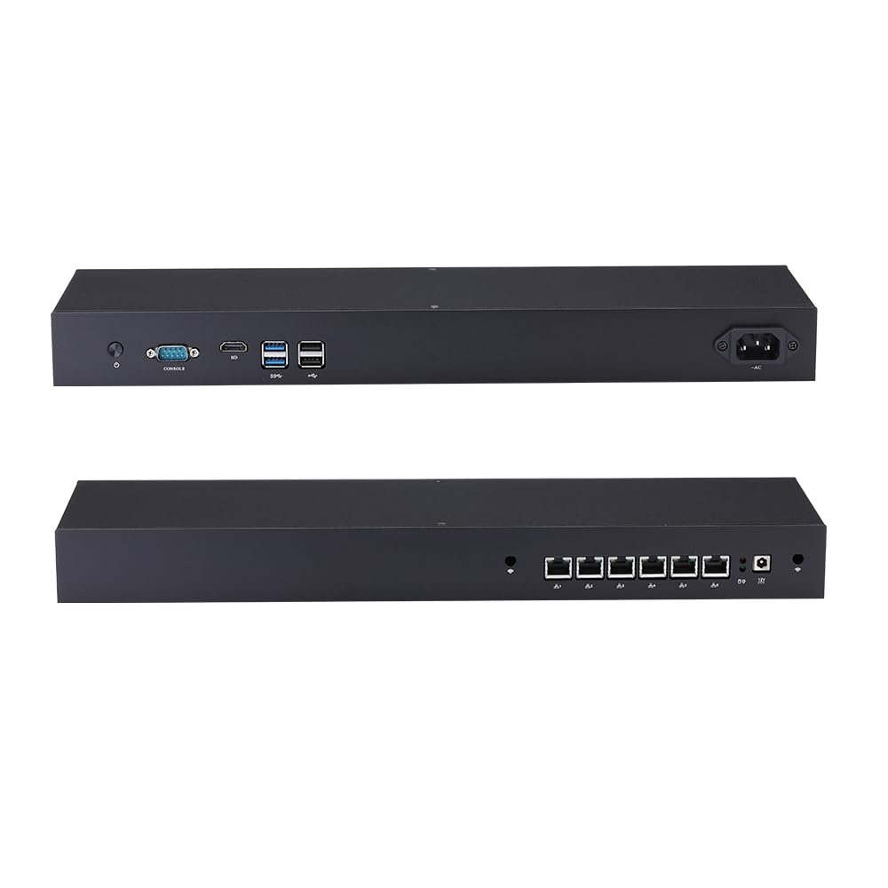 Qotom Soft Router 1U Rack 6X i210 1G LAN Ports RS232 16GB RAM 256GB SSD Core i3-7100U Processor Onboard