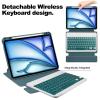kaidisen 360 Rotating Keyboard Case Compatible with iPad Air 13 inch M2 2024, Vertical Stand Magnetic Detachable Keyboard Slim Folio Smart Cover with Keyboard,Dark Green view 3
