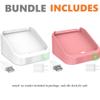 2 Packs Square Dock for Square Reader 2nd Generation, Holder Stand for Square Reader 2nd Generation, Smart Anti-Sleep Button, Anti-Slip Base Dock (Cable & Wall Charger, NO Reader view 2