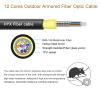 33FT/10M OM3 6 Core Multimode LC to LC Outdoor Armored Fiber Patch Cable, Direct Burial Fiber Optic Cable, OM3 6 Strands Fiber Cable Industrial TPU50/125um, OD-6mm, Black view 3